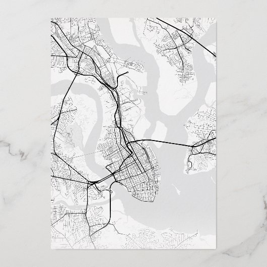 Charleston Love Locator | Bruiloft Bewaar de datum Folie Uitnodiging (Achterkant)