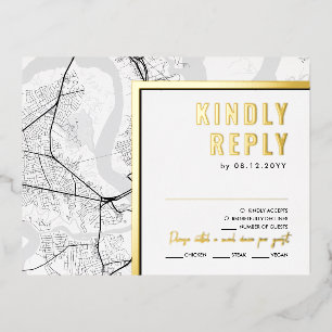 Charleston Love Locator   RSVP-antwoord Folie Uitnodiging Briefkaart