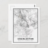 Charleston Map Briefkaart (Voorkant / Achterkant)