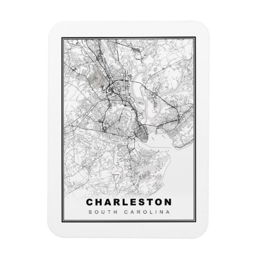 Charleston Map Magneet (Verticaal)