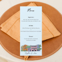 Charleston Menu pour Mariage Aquarelle design