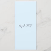 Charleston Menu pour Mariage Aquarelle design (Dos)