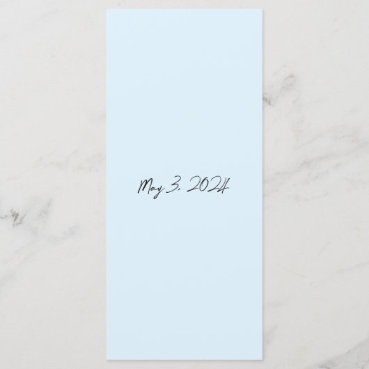 Charleston Menu pour Mariage Aquarelle design (Dos)