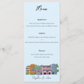 Charleston Menu pour Mariage Aquarelle design (Devant)