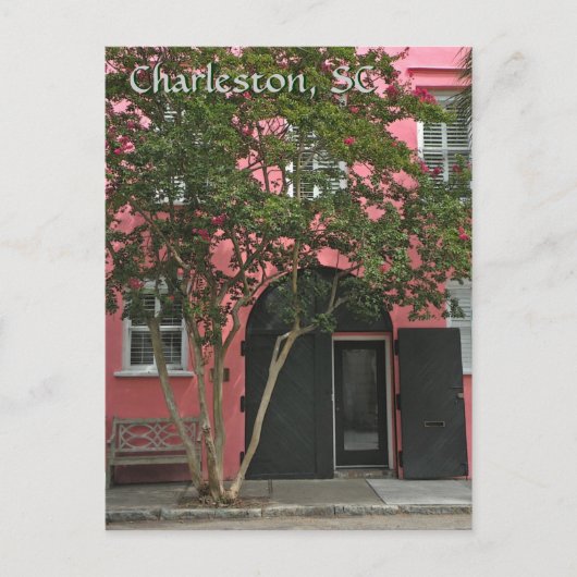 Charleston Pink House Post Card Briefkaart (Voorkant)