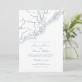 Charleston SC Carte Elegant Dusty Blue Mariage (Debout devant)