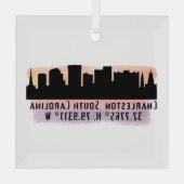 Charleston SC City Skyline Ornement en verre (Verso)