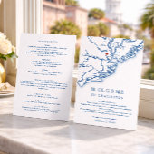 Charleston SC Mariage Programme de Bienvenue Bleu