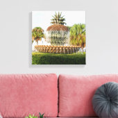 Charleston SC Pineapple Fountain, Waterfront Park Canvas Afdruk (Insitu (Woonkamer))