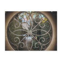 Charleston SC ronde smeedijzeren hek raam