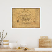 Charleston SC Street Map 1788 Poster (Keuken)