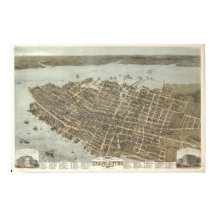 Charleston South Carolina 1872 Antiek Panorama
