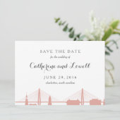 Charleston South Carolina Blush Save the Date (Staand voorkant)