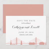 Charleston South Carolina Blush Save the Date (Voorkant / Achterkant)
