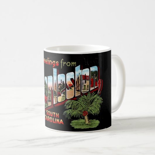 Charleston South Carolina Briefkaart Mok (Voorkant rechts)
