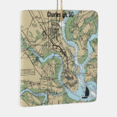 Charleston South Carolina Chart Keramisch Ornament (Rechts)