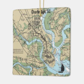 Charleston South Carolina Chart Keramisch Ornament (Links)