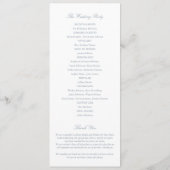 Charleston South Carolina Dusty Blue Wedding Programma (Achterkant)