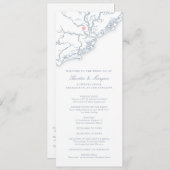 Charleston South Carolina Dusty Blue Wedding Programma (Voorkant / Achterkant)