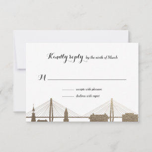 Charleston South Carolina Faux Gold RSVP-kaart RSVP Kaartje