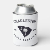 Charleston South Carolina Flag Map Navy Souvenirs Blikjeskoeler (Blikje Voorkant)