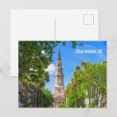 Charleston, South Carolina Historical Downtown Briefkaart (Voorkant / Achterkant)