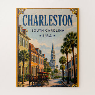 🏛️ Charleston South Carolina Historisch Retro Legpuzzel