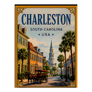🏛️ Charleston South Carolina Historisch Retro Perfect Poster