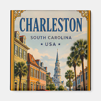 🏛️ Charleston South Carolina Historische Retro Magneet