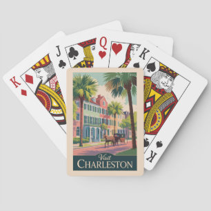 Charleston South Carolina Illustratie Reis Kunst Pokerkaarten