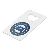 Charleston South Carolina Kredietkaart Flessenopener (Voorkant Gekanteld)
