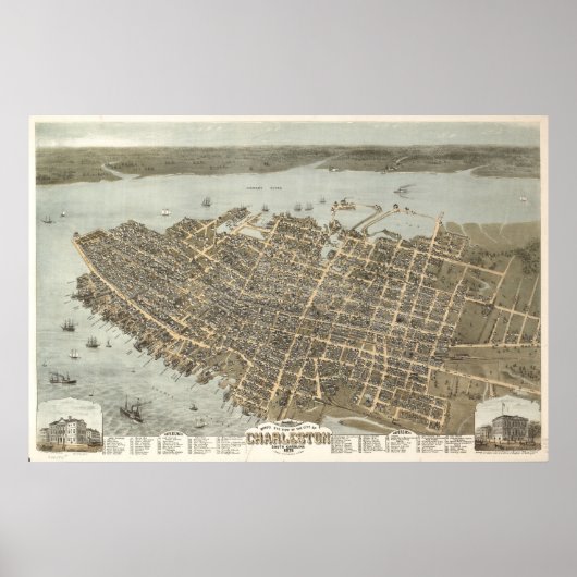 Charleston, South Carolina Map Poster (Voorkant)