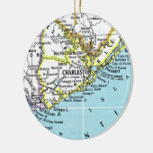 Charleston, South Carolina Map Snowflake Ornament (Links)