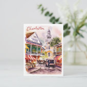Charleston, South Carolina Markt Schilderij Briefkaart (Staand voorkant)