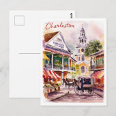 Charleston, South Carolina Markt Schilderij Briefkaart (Voorkant / Achterkant)