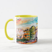 Charleston South Carolina Rainbow Row Whimsical Mok (Links)