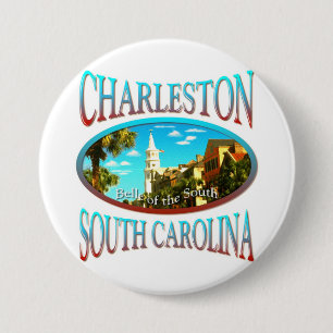 Charleston South Carolina Ronde Button 7,6 Cm