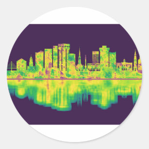 Charleston South Carolina Skyline Ronde Sticker