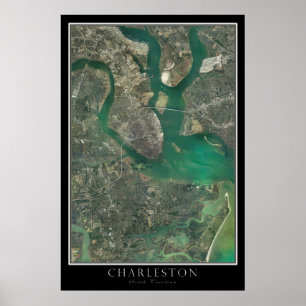 Charleston South Carolina van de Ruimtesatellietka Poster