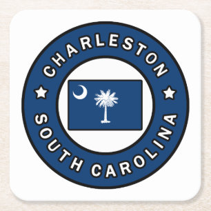 Charleston South Carolina Vierkante Kartonnen Onderzetter
