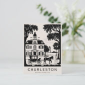 Charleston, South Carolina Zwart-wit Briefkaart (Staand voorkant)