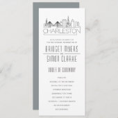 Charleston Stylisé Skyline | Programme de mariage (Devant / Derrière)