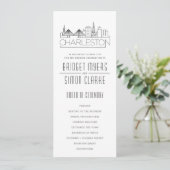 Charleston Stylized Skyline | Weddenschap-programm Kaart (Staand voorkant)