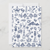 Charleston Toile Marine Blue Shower Invitation (Dos)