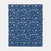 Charleston Toile Navy Blauwe Deken (Voorkant)