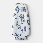 Charleston Toile Navy Blue Koelbox Flesjeskoeler (Voorkant)