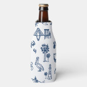 Charleston Toile Navy Blue Koelbox Flesjeskoeler (Fles Voorkant)