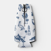 Charleston Toile Navy Blue Koelbox Flesjeskoeler (Achterkant)