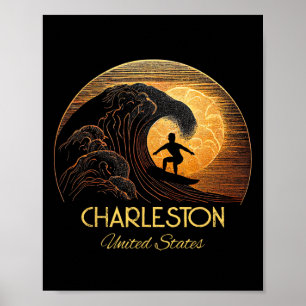 Charleston Verenigde Staten Surfen Surfplank Poster