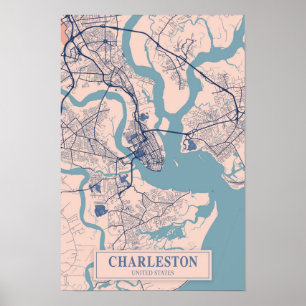 Charleston Verenigde Staten Winderige Stad Reis Ka Poster